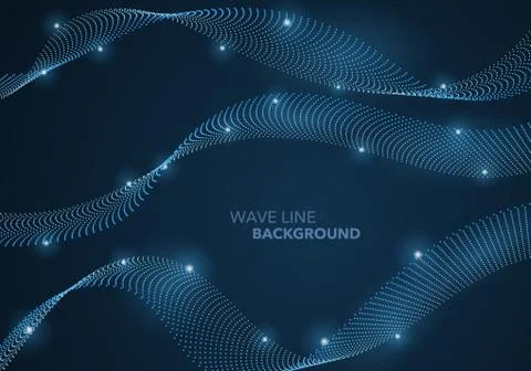 Futuristic abstract wave dot gradient line and illuminated light ball templat 스톡 일러스트