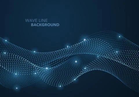 Futuristic abstract wave dot gradient line and illuminated light ball templat 스톡 일러스트