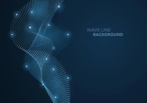 Futuristic abstract wave dot gradient line and illuminated light ball templat 스톡 일러스트