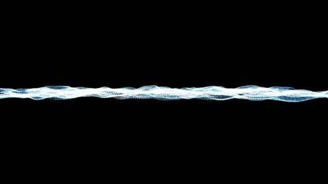 Futuristic abstract wave of glowing particles on black background Stock Footage 315603093