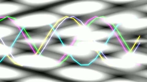 Futuristic abstract wave lines background, glowing neon data stream technolog Stock Footage 333106561