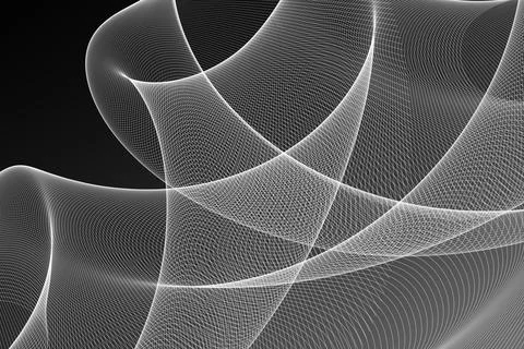 Futuristic abstract waves on the dark background Stock Illustration
