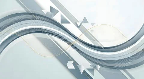 Futuristic abstract wavy background with geometric triangles, dotted lines,.. Stock Illustration