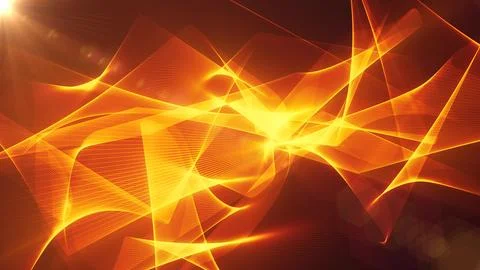 Futuristic abstract yellow orange fiery glowing waves shining magical energy  Stock Illustration
