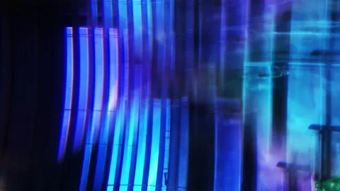 Futuristic Abstractions: Moving Dots and Shapes in a Dreamlike Glow Stock Footage 303500983