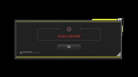 Futuristic Access Denied System Message With Security Warning Stock Footage 340553565