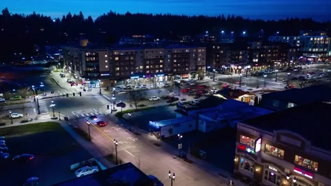 A futuristic aerial hyperlapse across the recently developed downtown of a Stock-Footage 221007684