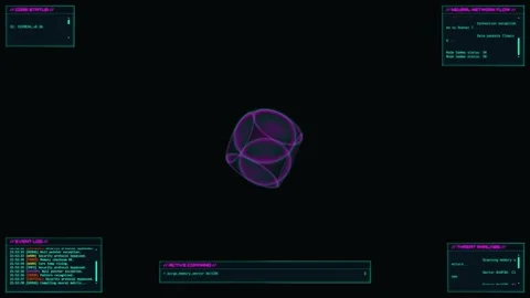 Futuristic AI analysis UI animation. Stock Footage 308195693