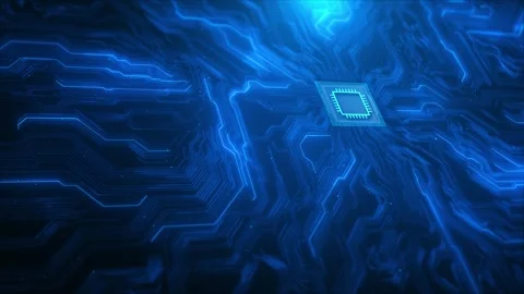 Futuristic AI Artificial Intelligence AI digital cyberspace Circuit Board Stock Footage 312023766
