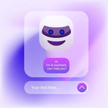 Futuristic AI Chat Assistant Interface Design Stock Illustration