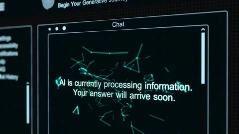 Futuristic ai chat user interface. Advanced AI technology on computer scree.. Stock Footage 266061937