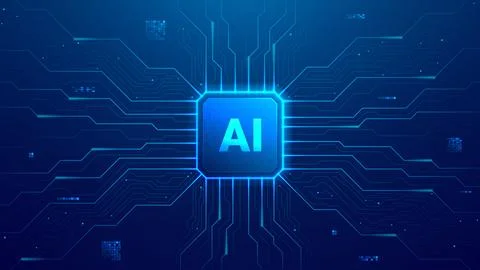 Futuristic AI chip concept 스톡 일러스트