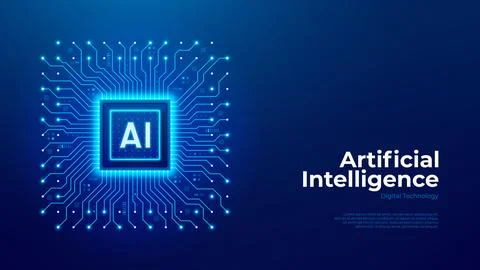 Futuristic AI chip concept イラスト素材