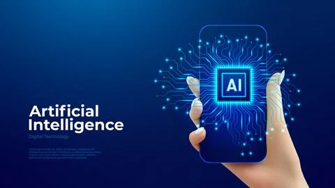 Futuristic AI chip concept Stockillustratie