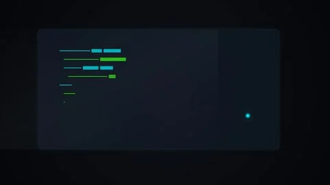 Futuristic AI Code Assistant Interface with Floating Dark Glass Panel and L.. Stock Footage 346611312