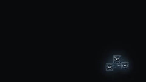 Futuristic AI Connection Animation with Glowing Nodes and Data Flow on a Deep Ba Stock Footage 340439658