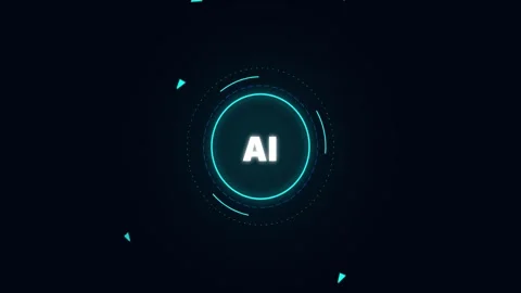 Futuristic AI Core with Flying Fragments on Hex Grid Stock Footage 341342634