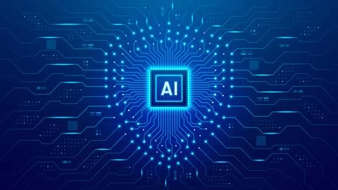 Futuristic AI cyber security concept Illustrazione stock