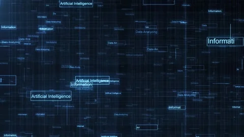 Futuristic AI Data Analysis and Information Processing Screen Video stock 341375868