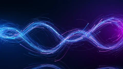 Futuristic AI Data Flow Wave with High Speed Network Light Trails Stock Footage 342624355
