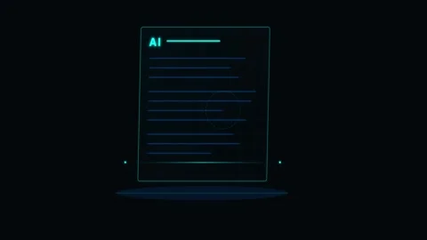 Futuristic AI Data Interface Animation Stock Footage 340877245