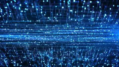 Futuristic AI Data Network with Binary Numbers and Cyber Technology Background Stock Footage 342625897