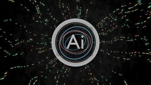 Futuristic AI Data Transfer Concept in 3D Animation Stock Footage 298457278