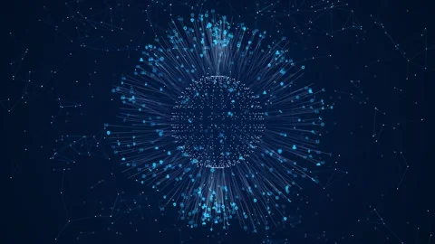 Futuristic AI deep machine learning Big data cyber technology Data science 動画素材 292908242