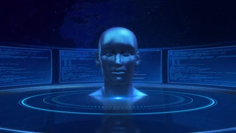 Futuristic AI digital brain code data numbers animation background. Futuristic D 스톡 동영상 341901774