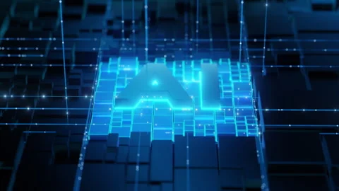 Futuristic AI digital grid Stock Footage 283946641