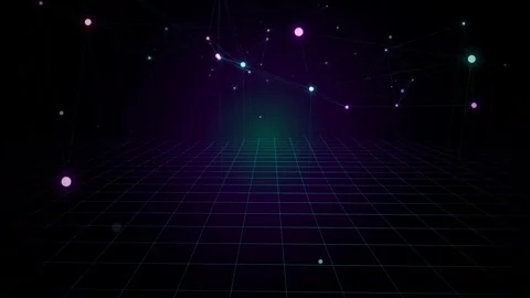 Futuristic AI Digital Network With Glowing Particles Stock-Footage 345042306