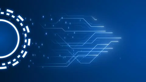 Futuristic AI Digital Technology Circuit Background Illustrazione stock