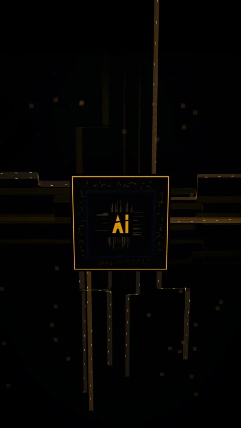 Futuristic AI Hardware Scan, Vertical Video 9:16 4K Stock Footage 335925801