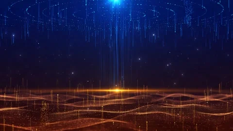 Futuristic AI High-tech 3D internet technology landscape , highlighting Stock Footage 312436623