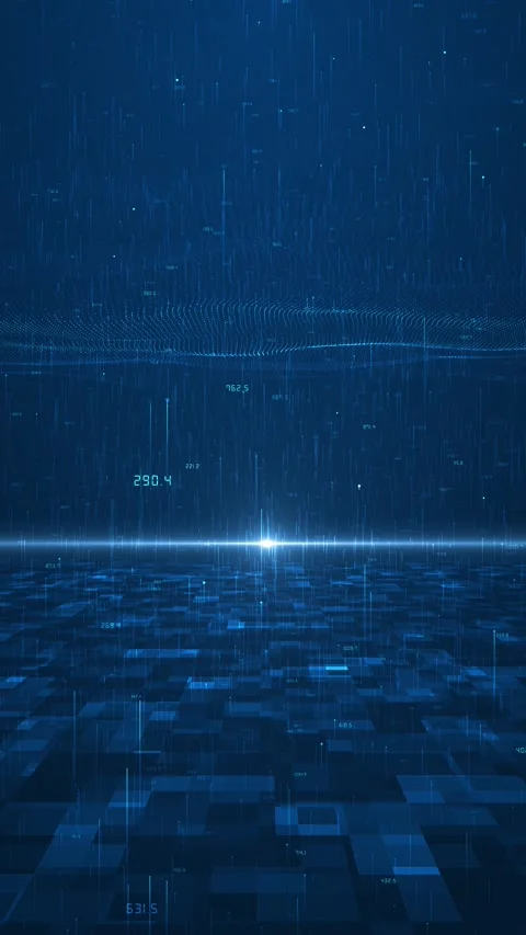 Futuristic AI High-tech 3D internet technology landscape , highlighting Stock Footage 313765292