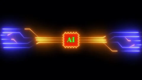Futuristic AI Logo Animation with Digital Circuit Board | 4K Tech Screen, M.. Stock Footage 309265358