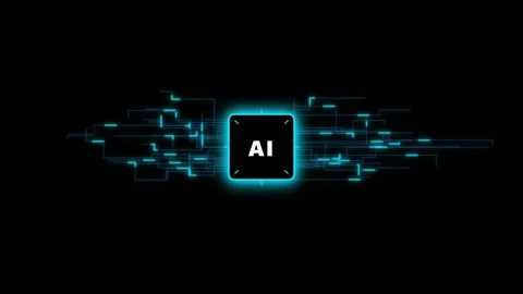 Futuristic AI Logo Animation with Glitch Effect Stock Footage 344425059