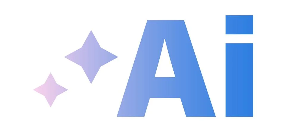 Futuristic AI Logo Design with Gradient for Modern Technology and Innovation Stockillustratie