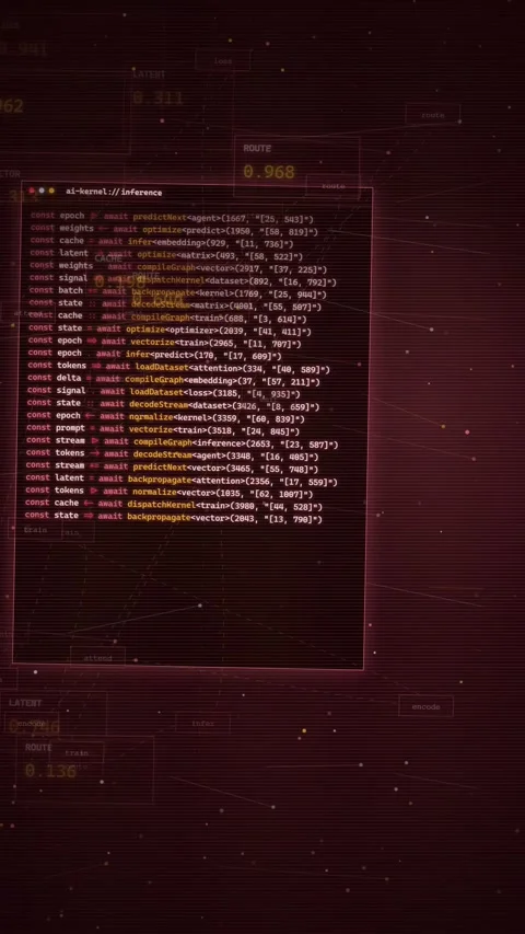Futuristic AI Machine Learning Code HUD Digital Background 스톡 동영상 335372440
