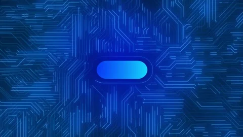 Futuristic AI Microchip Connecting PCB Chip Activates Circuit Board. Digital Stock Footage 294954435