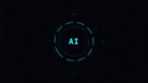 Futuristic AI motion technology visualization with dynamic digital interfac.. 库存影片 342565523