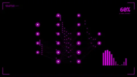 Futuristic AI Neural Network Analytics Dashboard Interface Stock Footage 345515377