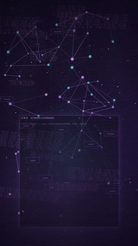 Futuristic AI Neural Network Code and Data Visualization Background 스톡 동영상 335342181
