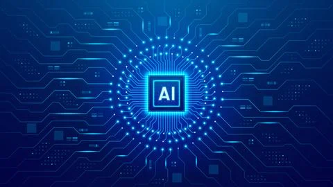Futuristic AI processor concept イラスト素材