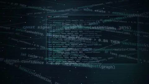 Futuristic AI Programming Code Digital Background 動画素材 335352131