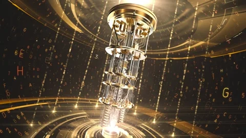 Futuristic AI Quantum Processor Visualization Stock Footage 315639322
