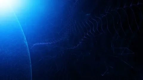 Futuristic ai sphere with lines dots animation Stock Footage 228081290