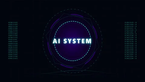 Futuristic AI System Interface Animation Stock Footage 341416482