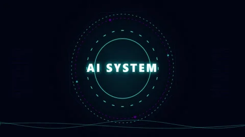 Futuristic AI System Interface Animation Stock Footage 341416489