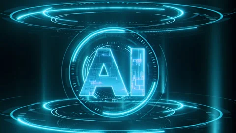 Futuristic AI technology concept Stock Footage 283946645